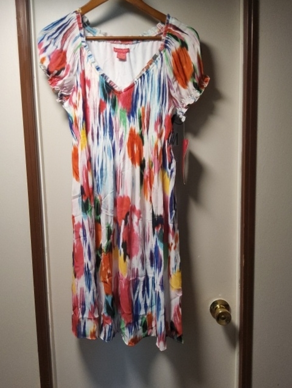 Sunny Leigh Multicolor Scoop-Neck Midi Dress